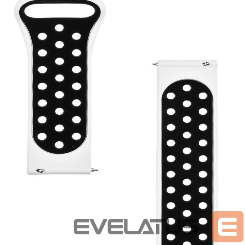 Rihm Tactical 20mm Double Silicone Watch Band White Black