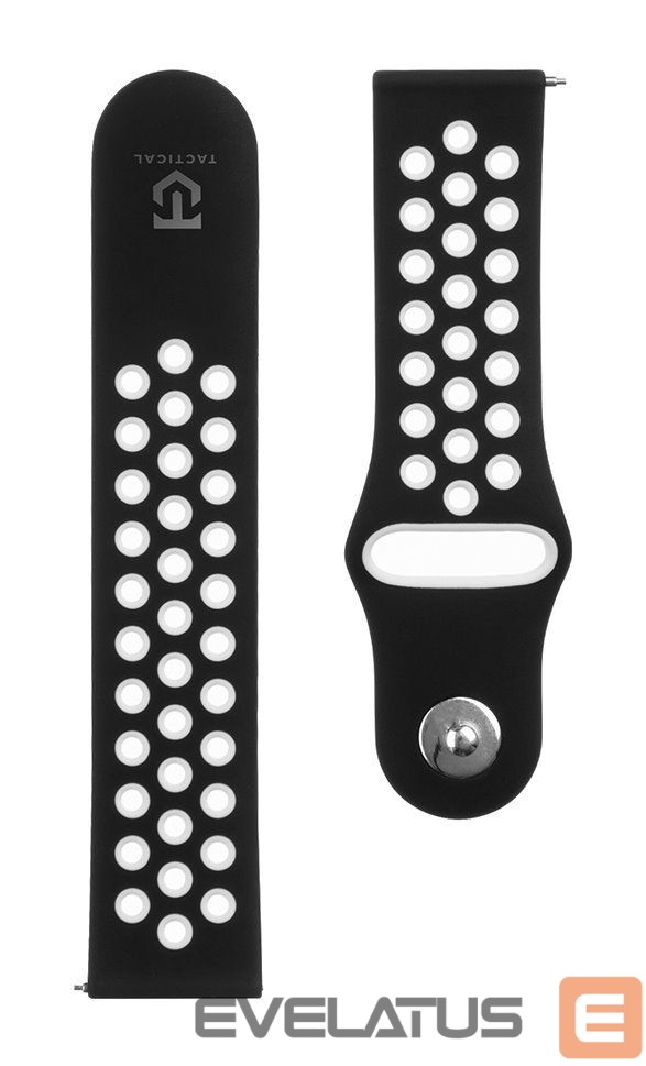 Rihm Tactical 22mm Double Silicone Watch Strap and Watch Band Black White