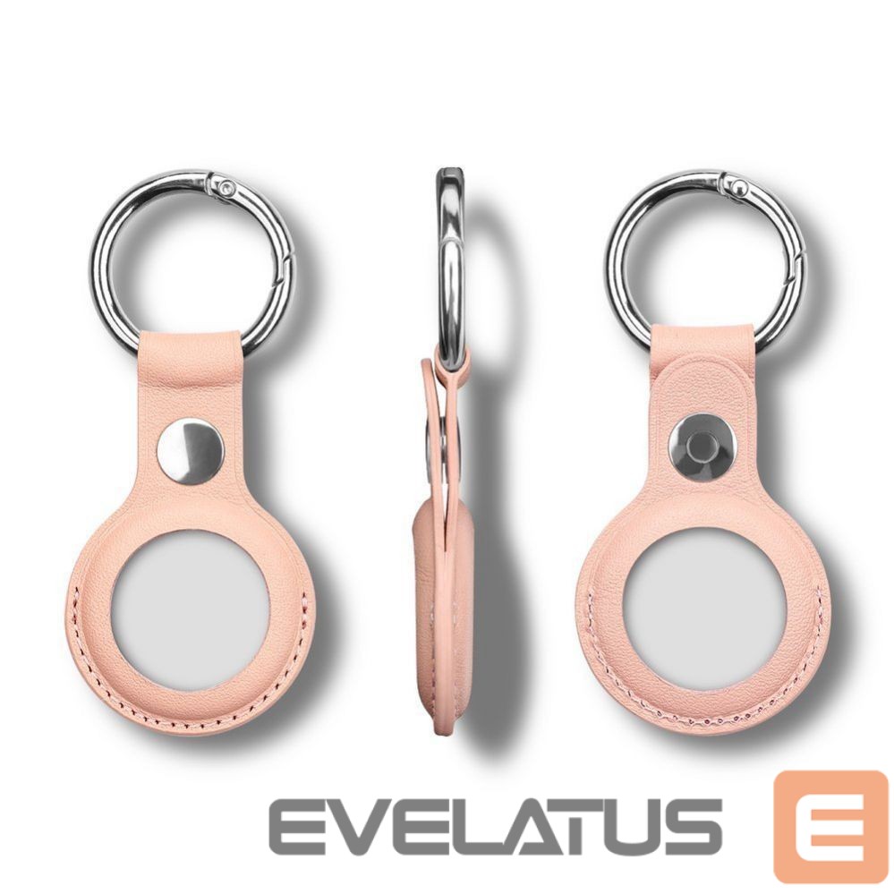 Nutika sildi tarvik iLike AirTag PU Leather Key Ring Keychain Case Pink
