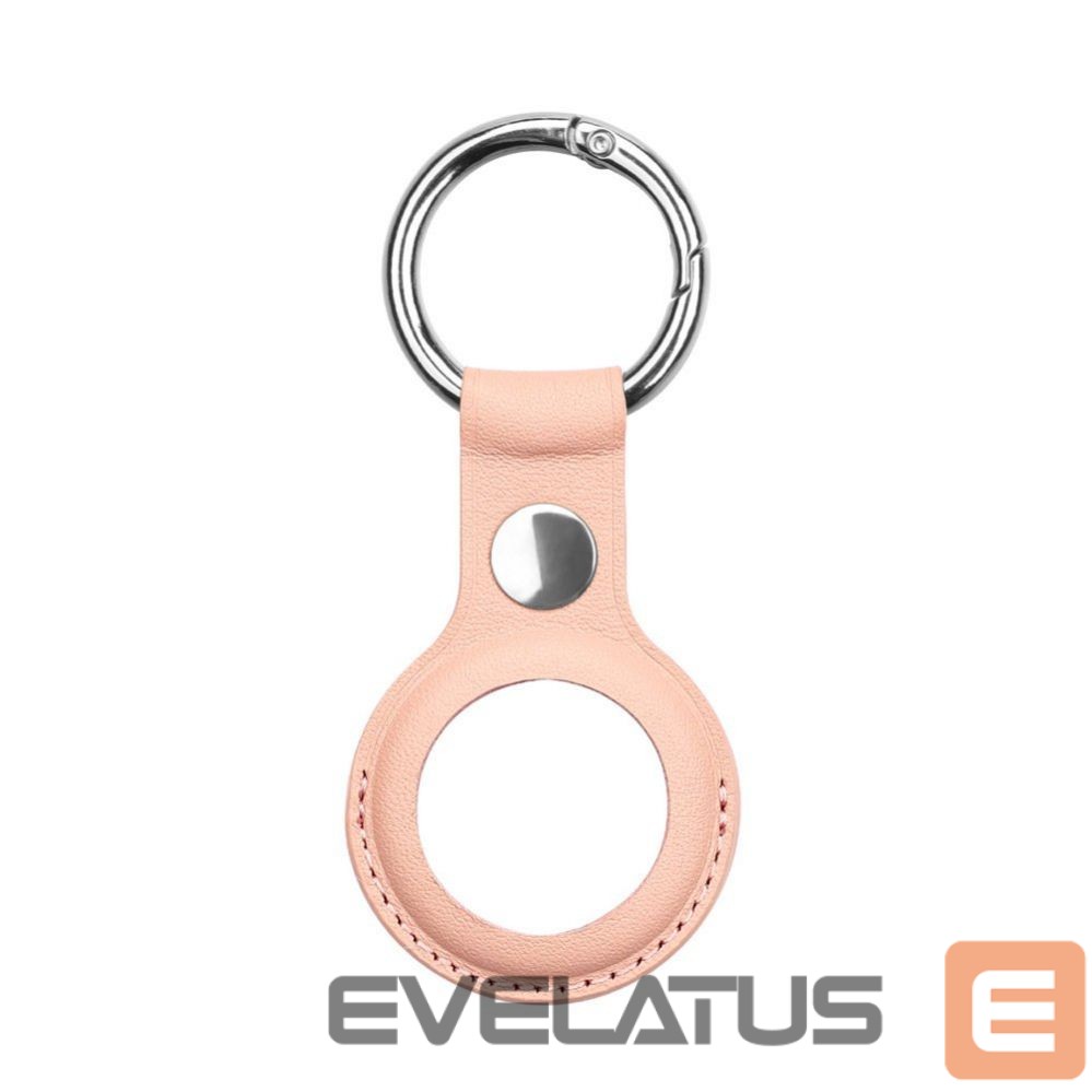 Nutika sildi tarvik iLike AirTag PU Leather Key Ring Keychain Case Pink