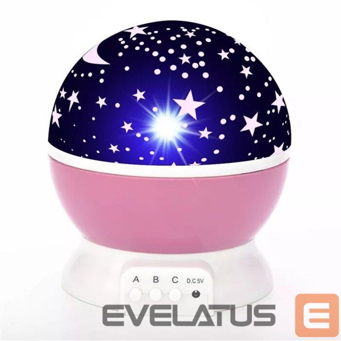 LED pirn Elight L1 2in1 Star Sky projector and Night lamp with 4x AAA / USB Cable 220V Power Pink