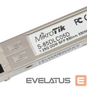 Server – muud tarvikud Mikrotik  S-85DLC05D SFP, Multi-Mode Fiber, Dual LC, 10/100/1000 Mbit/s, Wavelength 850 nm, Maximum transfer distance 550 m, -40 to 70C 