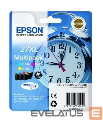 Tarvikud ja tarvikud EPSON Cartridge Multipack T2715 Ink Cartridge, 1 x Cyan, 1 x Magenta and 1 x Yellow Cartridge