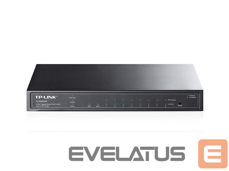 Server – muud tarvikud TP-Link Switch TL-SG2210P Web Managed, Desktop, SFP ports quantity 2, PoE ports quantity 8, Power supply type External