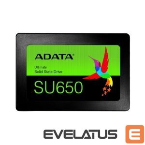 Kõvaketas SSD ADATA  SSD||SU650|256GB|SATA 3.0|3D NAND|Write speed 450 MBytes/sec|Read speed 520 MBytes/sec|2,5"|TBW 140 TB|MTBF 2000000 hours|ASU650SS-256GT-R 
