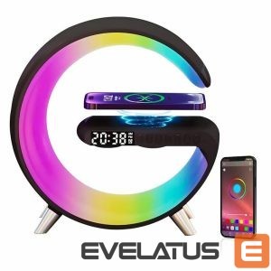 Juhtmeta laadija Elight  G1 15W Wireless charger Desk Alarm Clock Atmosphere Night Lamp with Bluetooth Speker Black