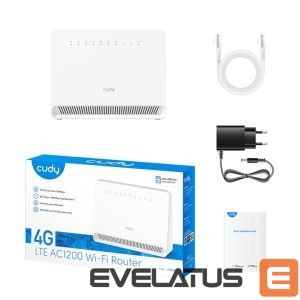 Ruuterid Cudy  LT500ELinkCell AC1200 4G LTE Cat4 Router Dual Band WiFi Nano SIM VPN Mesh Support White 