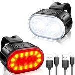 LED taskulamp Elight  LED Bicycle Light Set USB Rechargeable Headlight & Taillight Black