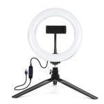 Selfie pulk Elight  ST6-5 16cm 10W LED Light Ring with Phone holder + 0.5m Metal Tripod stand + BT remote Black