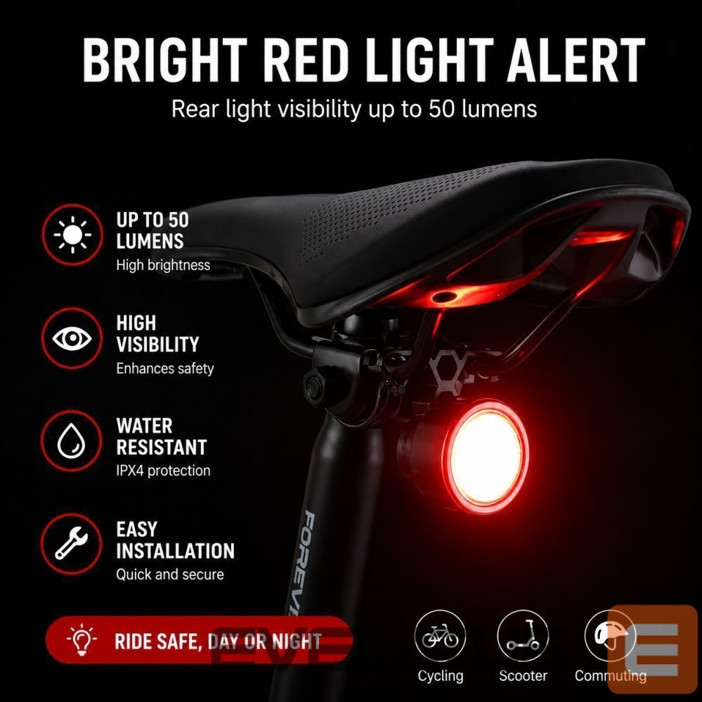Jalgratta tarvik iLike Johorse CB-18159 Strap Type Tail Red Light Black