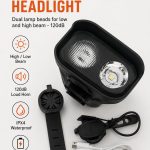 Jalgratta tarvik iLike  JOHORSE Rechargeable Bike Light with 120dB Horn, USB Rechargeable LED Bicycle Headlight, High/Low Beam, IPX4 Waterproof, Front Cycling Light Black