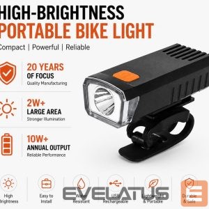Jalgratta tarvik iLike  USB Rechargeable Bike Front Light, JH420 High Brightness LED Bicycle Headlight, IP65 Waterproof Cycling Light for MTB, Road Bike & E-Bike Black
