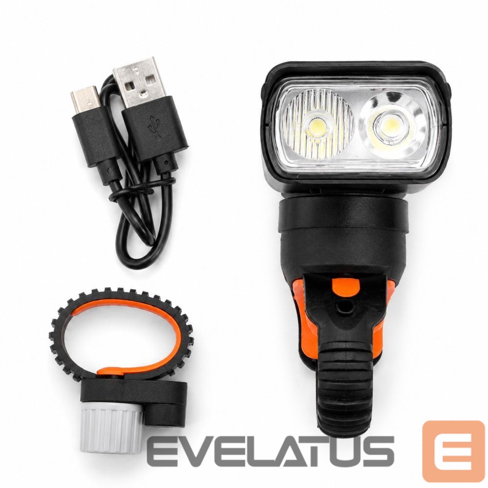Jalgratta tarvik iLike JOHORSE USB Rechargeable Bike Front Light, 400LM LED Bicycle Headlight, Dual Beam, Aluminum Housing, Battery Indicator, Waterproof Cycling Light