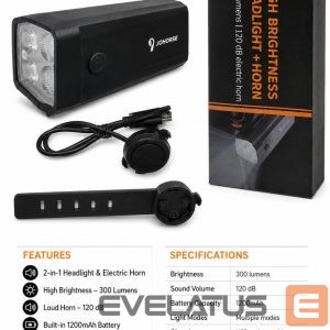 Jalgratta tarvik iLike  Rechargeable Bicycle Headlight with 120dB Electric Horn, 300 Lumens LED Bike Light, USB Rechargeable, Handlebar Remote Switch 
