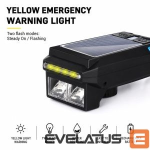 Jalgratta tarvik iLike  Solar Powered Bike Headlight with 120dB Horn, USB Rechargeable, 1000LM LED Bicycle Front Light, 4000mAh Battery, Emergency Warning Light 