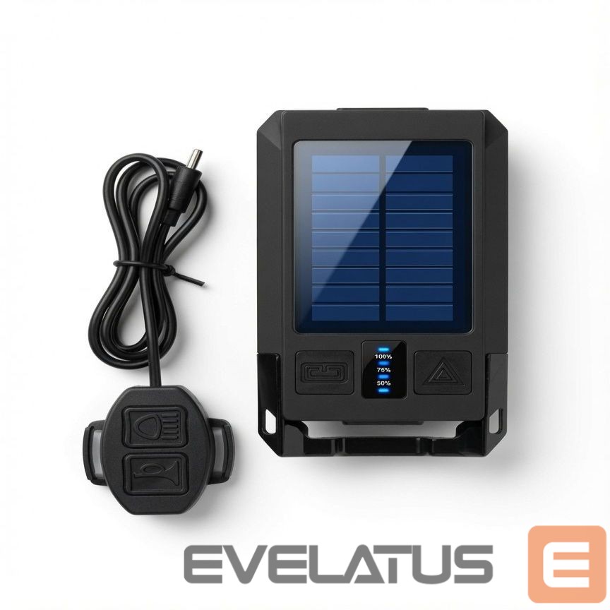 Jalgratta tarvik iLike Solar Powered Bike Headlight with 120dB Horn, USB Rechargeable, 1000LM LED Bicycle Front Light, 4000mAh Battery, Emergency Warning Light