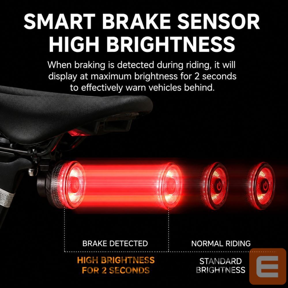 Jalgratta tarvik iLike Smart Bike Tail Light, USB Rechargeable LED Bicycle Rear Light with Brake Sensor, Auto Sleep Mode & Vibration Wake-Up