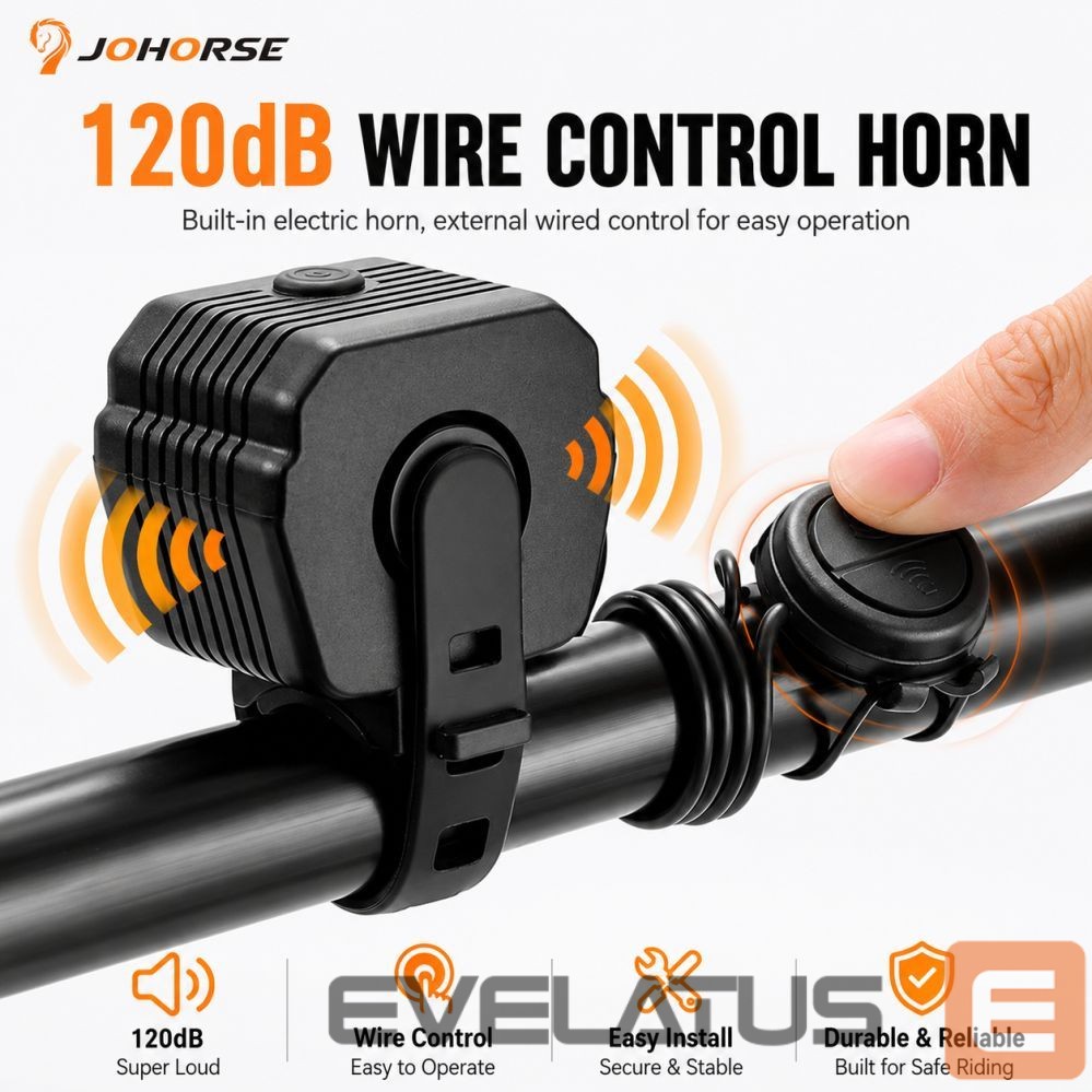 Jalgratta tarvik iLike 120dB Electric Bike Horn with Wired Remote Button, Waterproof Bicycle Horn for Bikes & E-Scooters