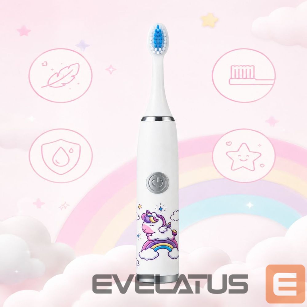 Hambahari iLike Kids W3 Electric Toothbrush (Battery-Powered) +3 attachments White