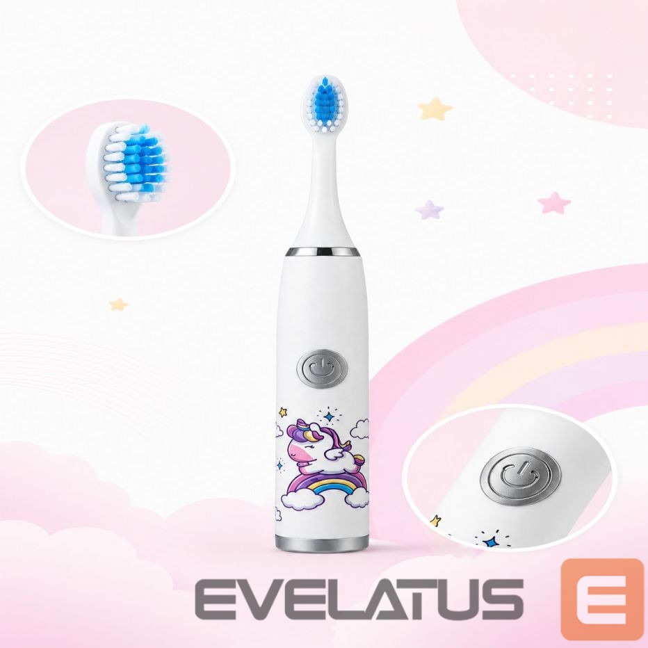 Hambahari iLike Kids W3 Electric Toothbrush (Battery-Powered) +3 attachments White