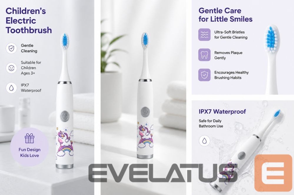 Hambahari iLike Kids W3 Electric Toothbrush (Battery-Powered) +3 attachments White