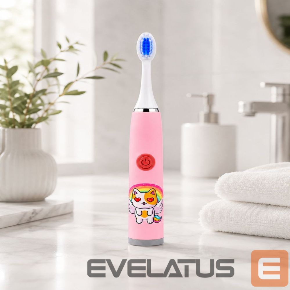 Hambahari iLike Kids W3 Electric Toothbrush (Battery-Powered) +3 attachments Pink