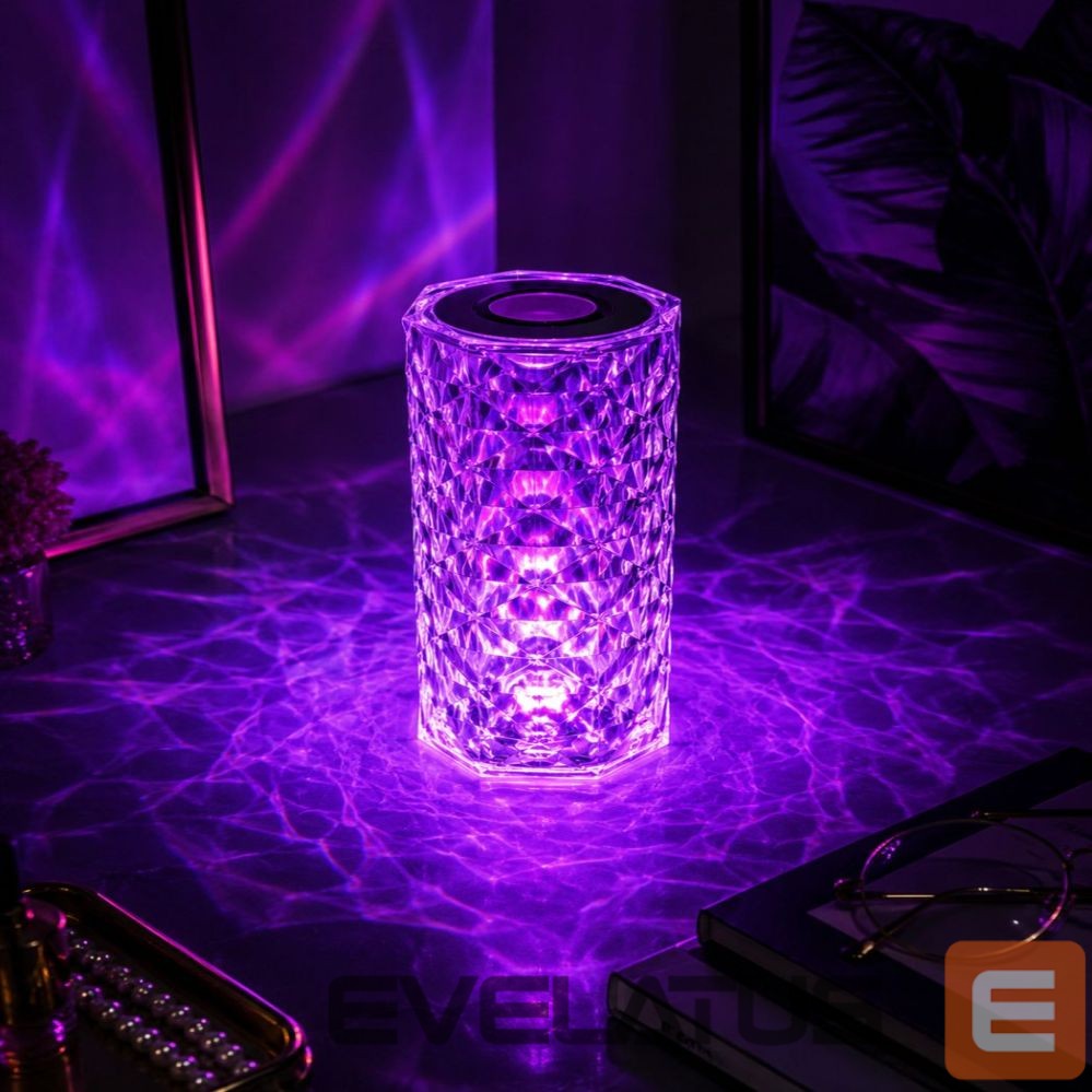 Laualamp iLike Crystal Touch RGB LED Lamp with Bluetooth Speaker, Ambient Night Light, Remote Control