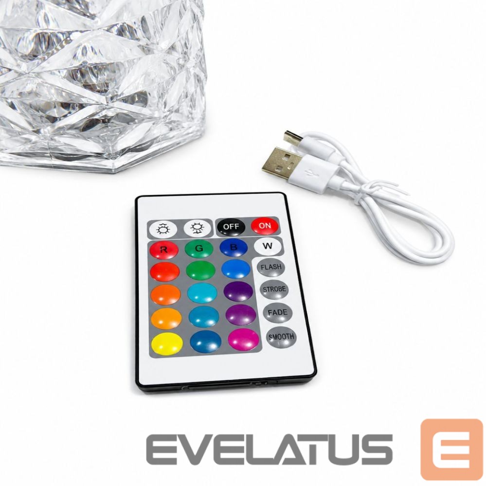 Laualamp iLike Crystal Touch RGB LED Lamp with Bluetooth Speaker, Ambient Night Light, Remote Control