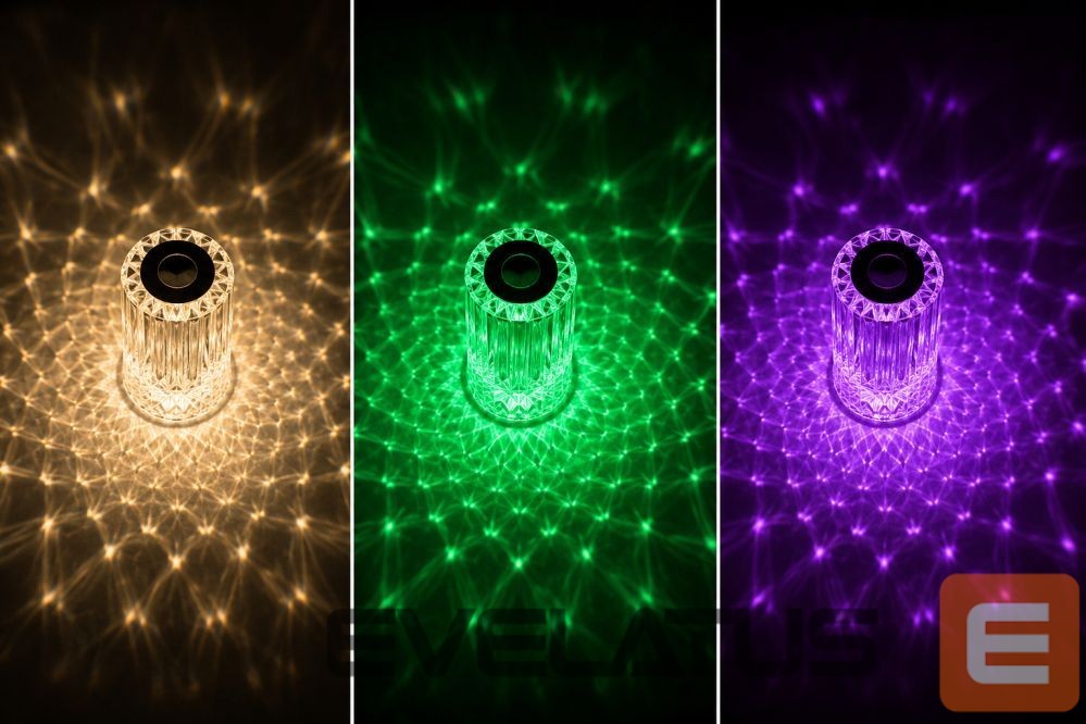 Laualamp iLike Crystal Touch RGB LED Table Lamp with Bluetooth Speaker, Ambient Night Light & Remote Control