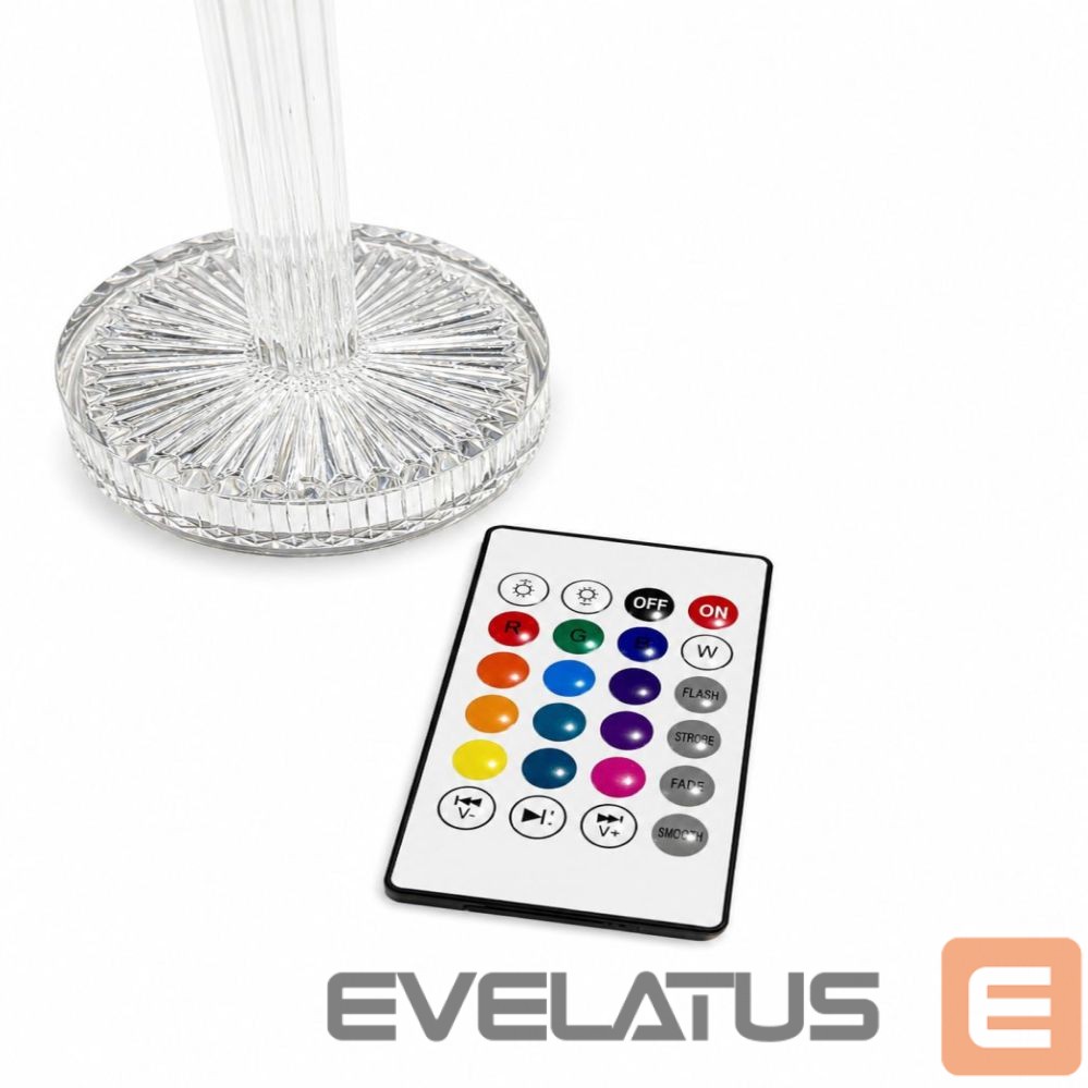 Laualamp iLike Crystal Touch RGB LED Table Lamp with Bluetooth Speaker, Ambient Night Light & Remote Control