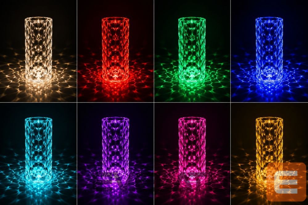 Laualamp iLike Crystal Bubble Touch RGB LED Table Lamp with Bluetooth Speaker