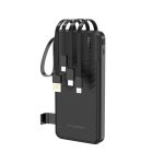 Väline aku Wozinsky  W11-B 10000mAh 10W Powerbank with Built-in Cables and Flashlight Black