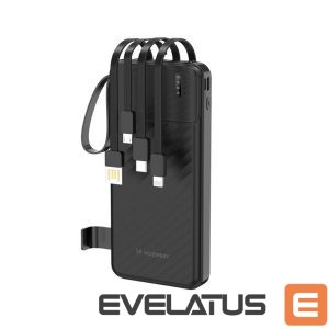 Väline aku Wozinsky  W11-B 10000mAh 10W Powerbank with Built-in Cables and Flashlight Black