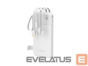 Väline aku Wozinsky  W11-W 10000mAh 10W Powerbank with Built-in Cables and Flashlight White