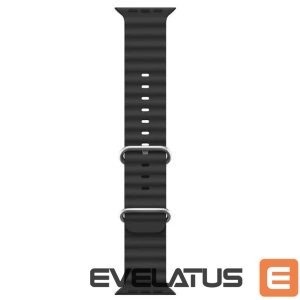 Rihm iWear  S1 Grooved Soft Silicone 20mm strap for Apple Watch 49mm / 45mm / 44mm / 42mm Black