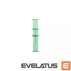 Rihm iWear  S1 Grooved Soft Silicone 20mm strap for Apple Watch 49mm / 45mm / 44mm / 42mm Light Green