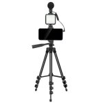 Selfie pulk Elight  M5 Vlog Smartphone Fix Video & Photo kit with Led light / Microphone / Tripod 1.3m / remote 