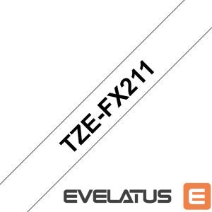 Tarvikud ja tarvikud Brother  | TZe-FX211 Flexible ID Laminated Tape | Black on White | TZe | 8 m | 0.6 cm 