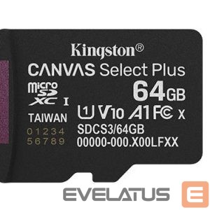 Muu arvutitarvik Kingston  MEMORY MICRO SDXC 64GB UHS-I/SDCS3/64GBSP 