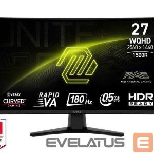 Monitorid MSI  LCD Monitor||MAG 274CQF|27"|Gaming/Curved|Matte|Panel VA|2560x1440|16:9|180Hz|0.5 ms|Colour Black|MAG274CQF 