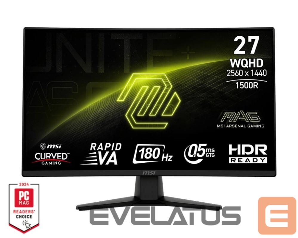 Monitorid MSI LCD Monitor||MAG 274CQF|27"|Gaming/Curved|Matte|Panel VA|2560x1440|16:9|180Hz|0.5 ms|Colour Black|MAG274CQF