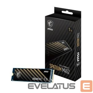 Kõvaketas SSD MSI  SSD||300xTBW rating|MTBF 1500000 h|Read speed 3600 MB/s|Write speed 3100 MB/s|NVMe Yes|PCI Express 4.0|M.2|1000 GB|SPATIUM M452|S78-440L970-P83 