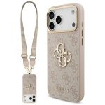 Muud kaubad Guess  Guess 4G Big 4G Classic Logo Big Strap Metal Buttons Case for iPhone 17 Pro Max - Pink 