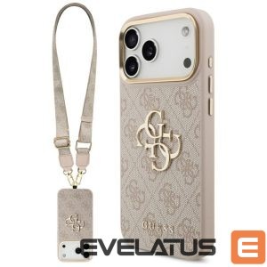 Muud kaubad Guess  Guess 4G Big 4G Classic Logo Big Strap Metal Buttons Case for iPhone 17 Pro Max - Pink 