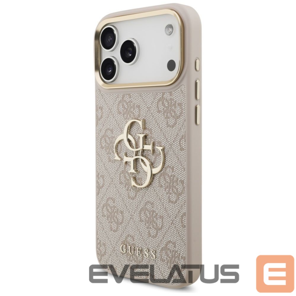 Muud kaubad Guess Guess 4G Big 4G Classic Logo Big Strap Metal Buttons Case for iPhone 17 Pro Max - Pink