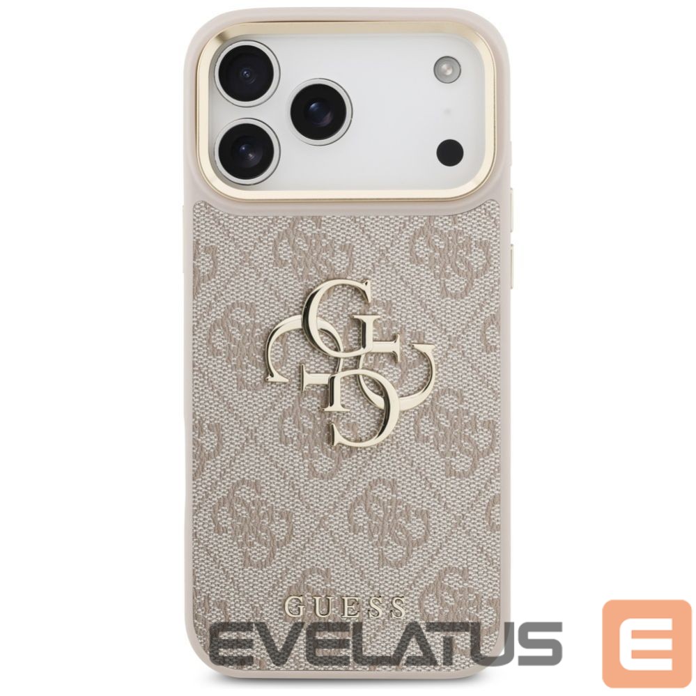Muud kaubad Guess Guess 4G Big 4G Classic Logo Big Strap Metal Buttons Case for iPhone 17 Pro Max - Pink