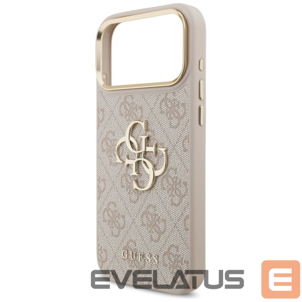 Muud kaubad Guess Guess 4G Big 4G Classic Logo Big Strap Metal Buttons Case for iPhone 17 Pro Max - Pink