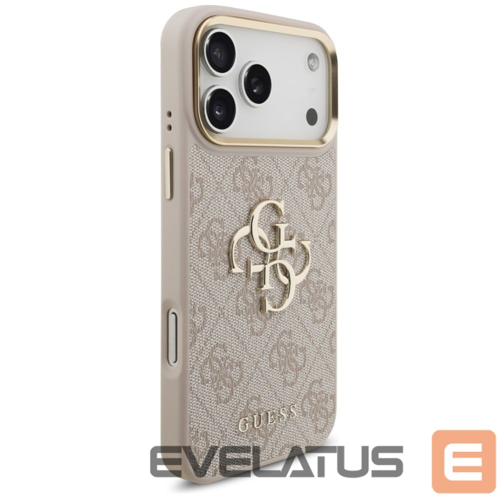 Muud kaubad Guess Guess 4G Big 4G Classic Logo Big Strap Metal Buttons Case for iPhone 17 Pro Max - Pink