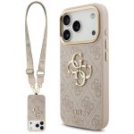 Muud kaubad Guess  Guess 4G Big 4G Classic Logo Big Strap Metal Buttons Case for iPhone 17 Pro - Pink 