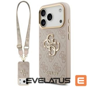 Muud kaubad Guess  Guess 4G Big 4G Classic Logo Big Strap Metal Buttons Case for iPhone 17 Pro - Pink 
